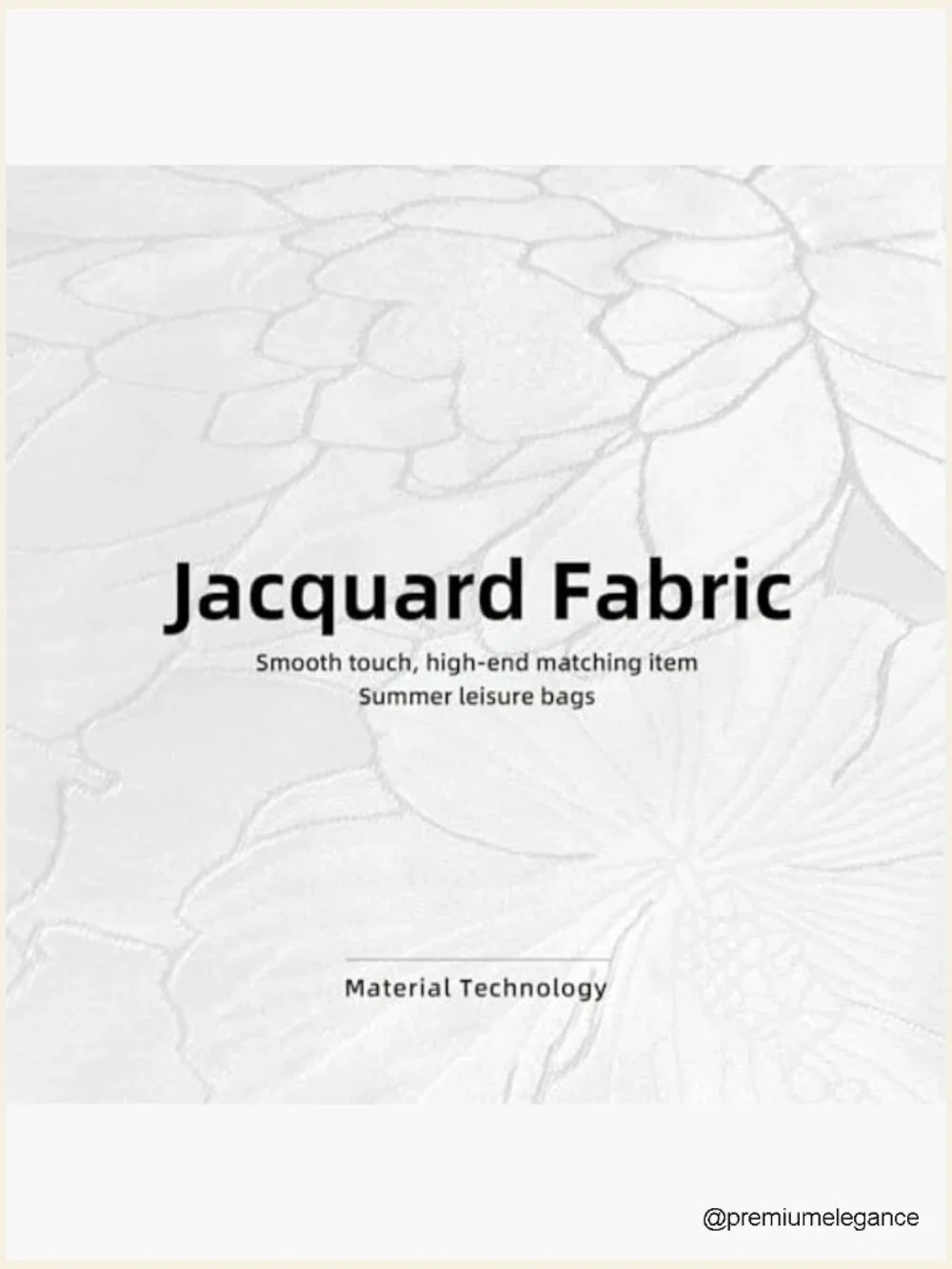 Jacquard Tote Bag with Zipper Inner Pocket Handmade Hobo